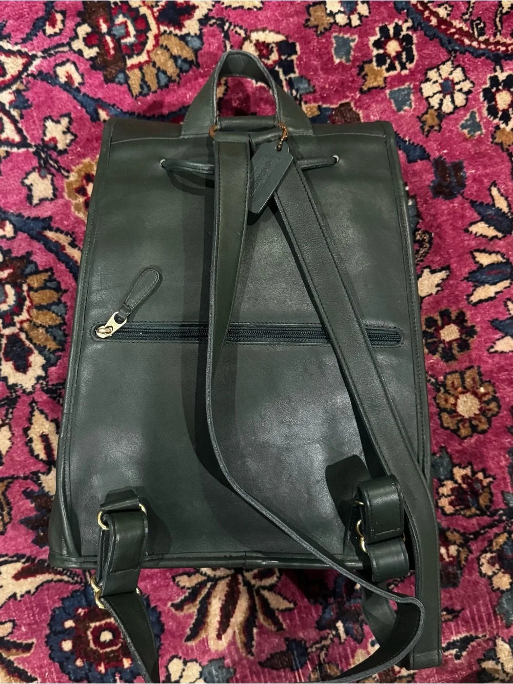 RARE BOTTLE GREEN / NEAR MINT Vintage Coach Classic Backpack (Style 9943)